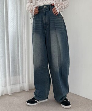  サマーデニムバレルレッグパンツ