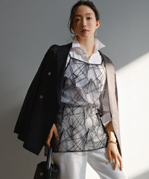  【先行予約/見上愛さん着用】ナイロンコットンシアーボイル ダブルジャケット