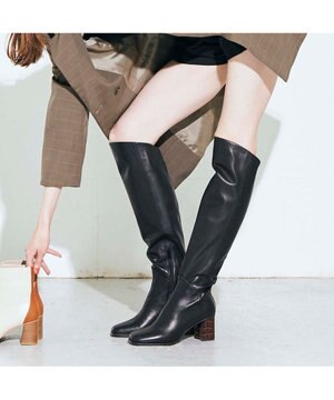  <MODE ET JACOMO>バック切り替えスクエアトゥロングブーツ