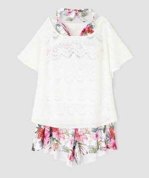  【新色ホワイト＆パープル入荷】４点セット水着　9M・11L【San-ai Resort（サンアイリゾート）】