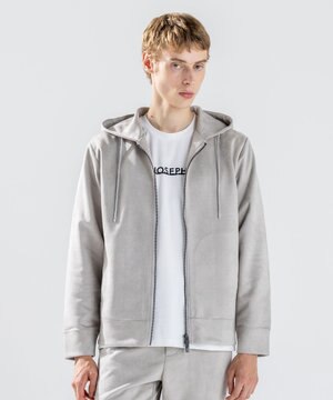  【WEB・一部店舗限定  】レザーライクポンチ　ジップアップパーカー