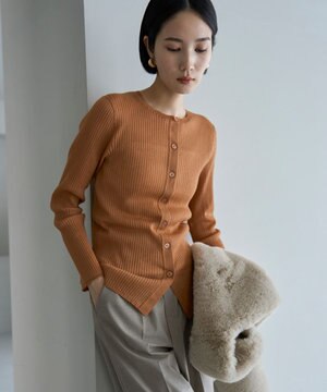  シアーリブ ニットカーディガン