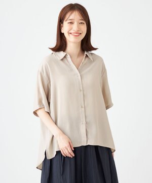  【2WAY】オーバーサイズ楊柳シャツ