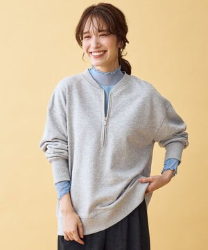 ハーフジップスウェット