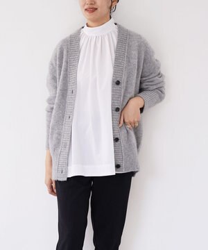  〈大草直子さんアドバイザー〉ベビーアルパカ×ウール縮絨ニットカーディガン