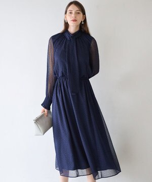  【APPLAUDIR】シアードットフロッキー ドレス