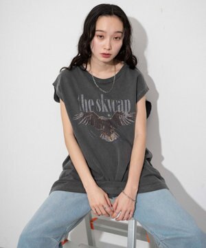  【ユニセックス着用アイテム/手洗い可】ピグメントグラフィックノースリーブ