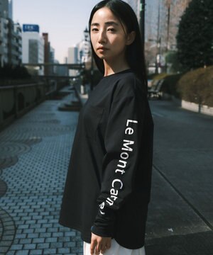 【UNISEX】吸水速乾 ショルダーロゴロングスリーブTシャツ(S・Mサイズ)