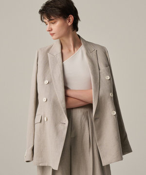 ヘリンボーン リネン ジャケット(uncrave WHITE)