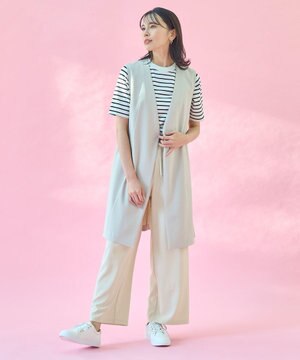 【ウエストゴム】イージケア美脚パンツ ワイド