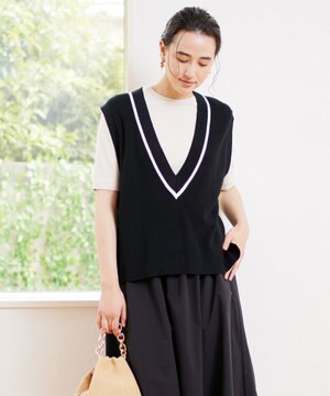  【UVケア/抗菌防臭】深Ｖニットベスト