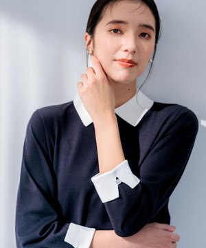  Elena襟付きニットプルオーバー