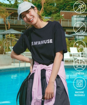 【汗ジミ防止/UVケア】BEAUTY FORM-Tコットン ロゴ半袖T