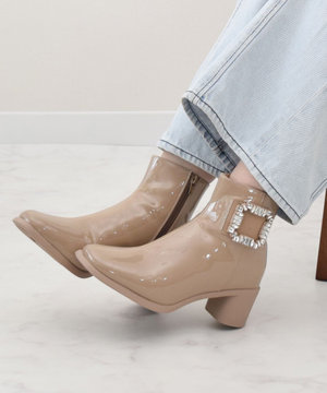 【Bridget Birkin】ビジューバックルレインブーツ