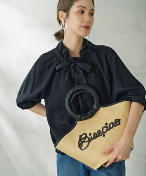  スパンコールエンブロイダリーカゴバッグ