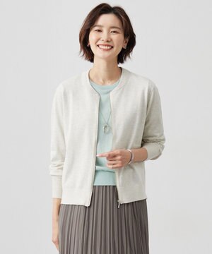  【洗える】ラメニット ブルゾン