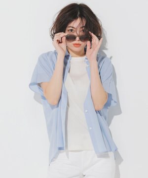 【洗える】ソフトプレーンテンセル シャツ ブラウス