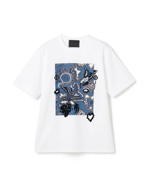  【HIGH GRADE LINE】フォークアートプリント　クルーネックTシャツ