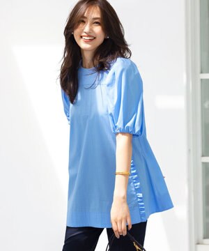  コットンローン ボリュームスリーブブラウス