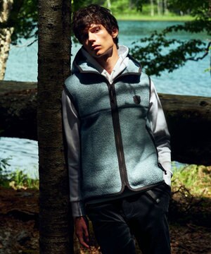  【軽量/ソフト/サスティナブル/男女兼用/ライナードッキング対応】 リサイクルウールボア ベスト