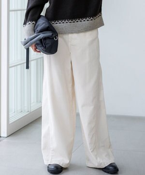  【滝沢眞規子さん着用/洗える】コットン コーデュロイ ワイド パンツ