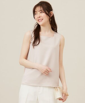 【洗える】サテン2WAY タンクトップ