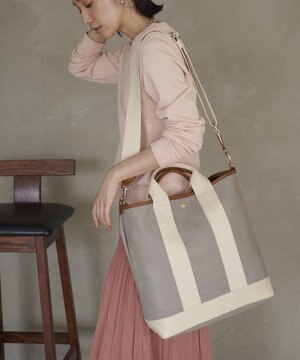  【Breath TOPKAPI】スコッチグレイン ネオレザー 縦型 A4 トート バッグ ショルダー付き L