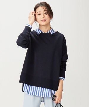 【洗える】コットンワイドシルエットプルオーバーニット