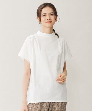  【洗える】ハイカウントハイネック カットソー