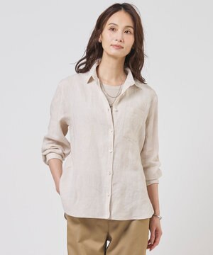  【WEB限定カラーあり・2way】リネン シャツ ブラウス