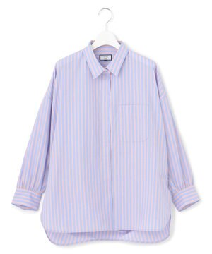  【WOMEN】コットンタイプライター ドレープシャツ