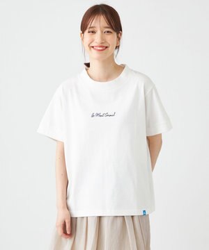【UVカット・吸水速乾】モックネック刺繍ロゴTシャツ