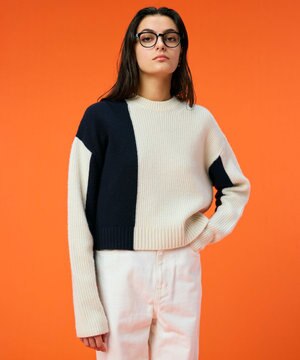  LAURIERS / ウールカシミヤバイカラーニット