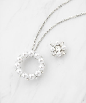 PEARL BIJOUX SET BROOCHNECKLACE 3WAYブローチネックレス