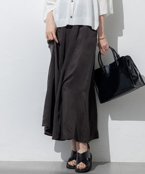 【接触冷感/洗える】フィブリルツイル ギャザー スカート