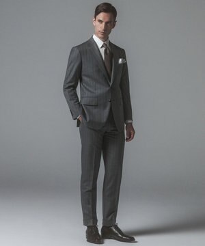  【CANONICO/カノニコ】 リベンジ 150's 通年スーツ（グレー×ストライプ）