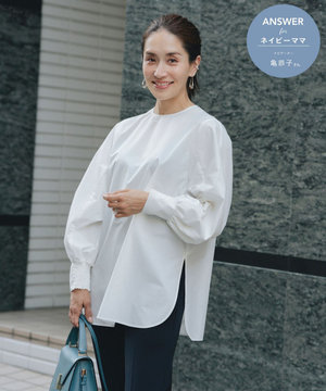 【セレモニーにも】下から着られちゃう!シャーリングカフスシャツ