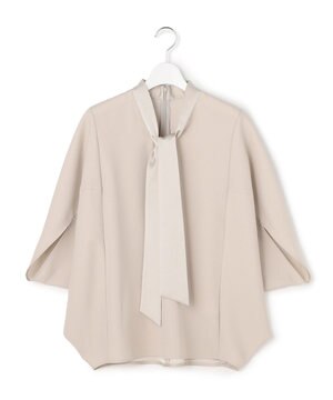  【先行予約】 FluidBackSatin ドルマンスリーブボウタイブラウス