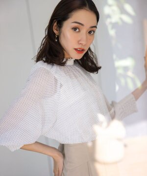  【洗える・前後着用可】サッカードビー 2WAYシアーブラウス