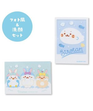  しろたん どこでも一緒しろたんステッカー 2枚セット 《フォト風/洗顔 》