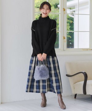  【洗える】メモリータフタチェックスカート