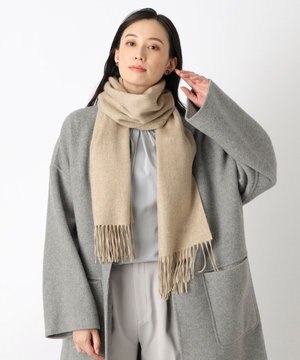  【洗えるカシミヤ】FURLA カシミヤ100％ 無地ビッグマフラー／幅50cm