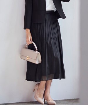  【洗える】シャイニープリーツ スカート