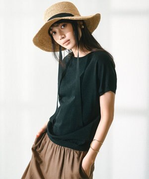  【洗える】レーヨンポリエステルストレッチ プルオーバー ラメニット
