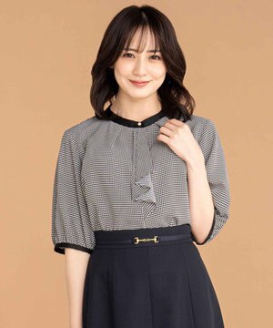  【洗える】ラッフルボウ ブラウス