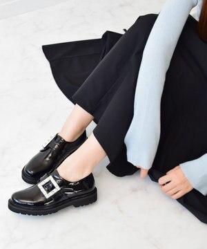  【Bridget Birkin】スクエアサイドビジューローファー