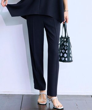  【Oggi7月号掲載/吸水速乾/接触冷感/UVカット】ストレッチジョーゼット テーパード パンツ