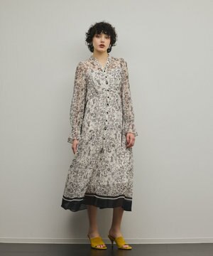  ドロストティアードフレアワンピース