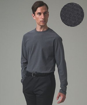 ジャケットのインナーに最適【WEB&一部店舗限定】キレイ目 鹿の子 ビズ長袖Tシャツ