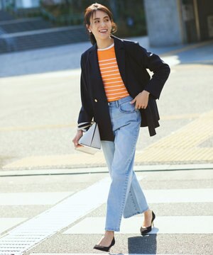  【大好評につき新色登場/洗濯機可/ウエストゴム/ストレッチ】ワイドデニムパンツ